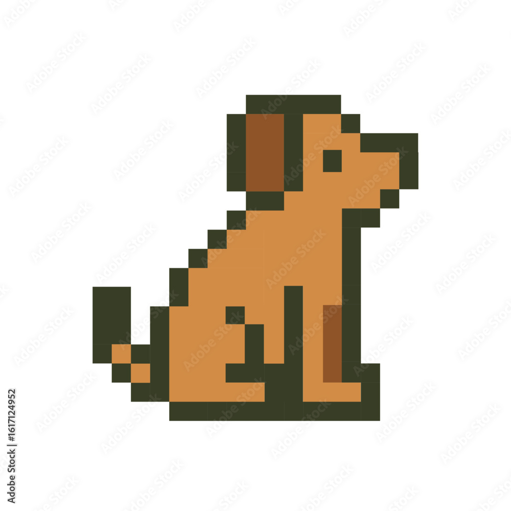 Obraz premium pixel icon dog on white background vector Vector icon pixel art