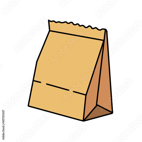 brown paper bag isolated on white
