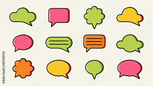 Three dimensional communication bubbles for digital conversations and messaging platforms modern chat interface element