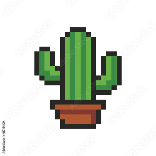 pixel icon cactus on white background vector
Vector icon pixel art