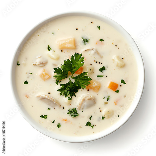 Wallpaper Mural Creamy Clam Chowder in a Bowl Topped with Fresh Parsley Torontodigital.ca