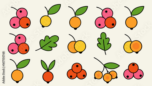 A singular stylized graphic representation of a blueberry black currant and bilberry fruit presented in a clean modern aesthetic suitable for branding or informational purposes