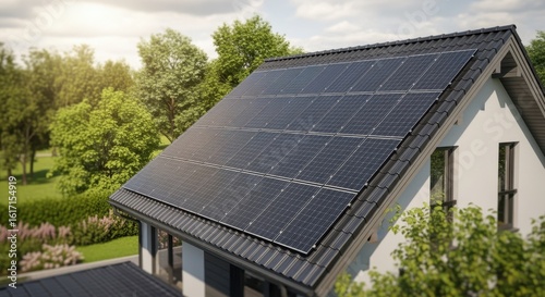 Wallpaper Mural Ecofriendly solar modules installed on steep residential roof. Torontodigital.ca