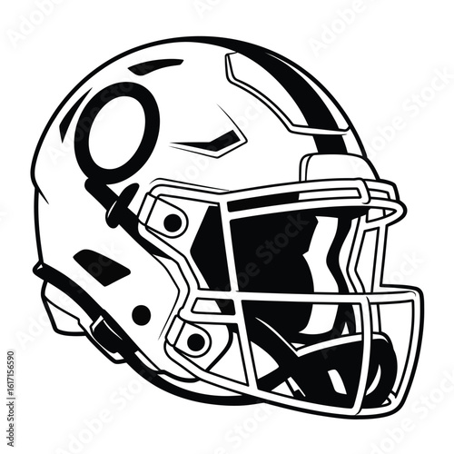 American football helmet illustration with team logo
