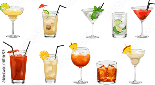 Colorful laboratory glassware illustration showcasing scientific experiments and research equipment on a clean background.