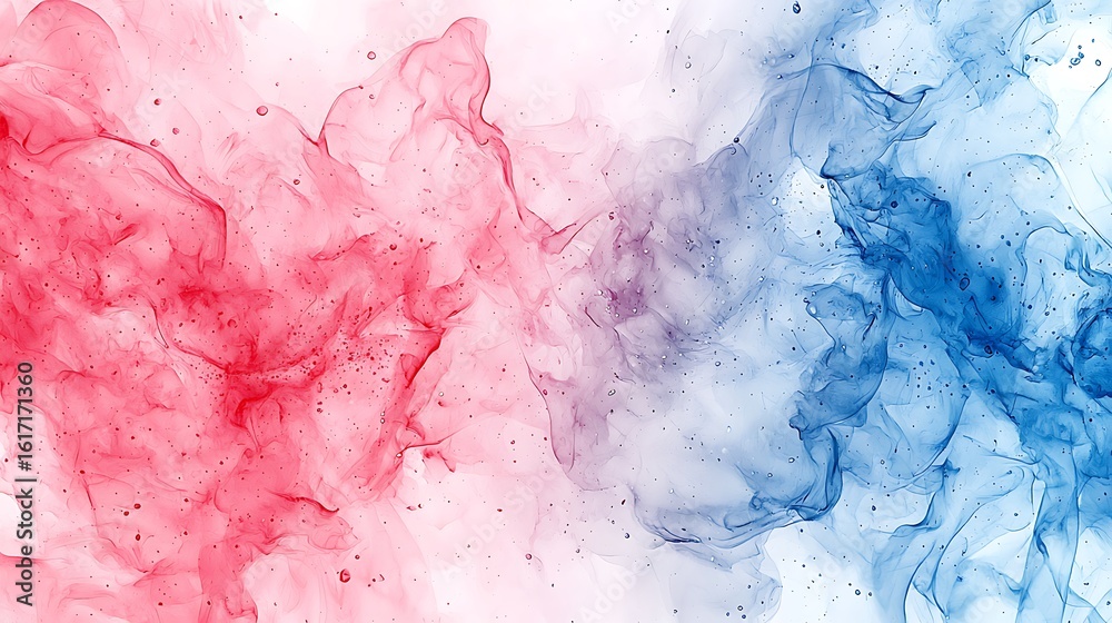 Fototapeta premium Red and blue ethereal smoke flow