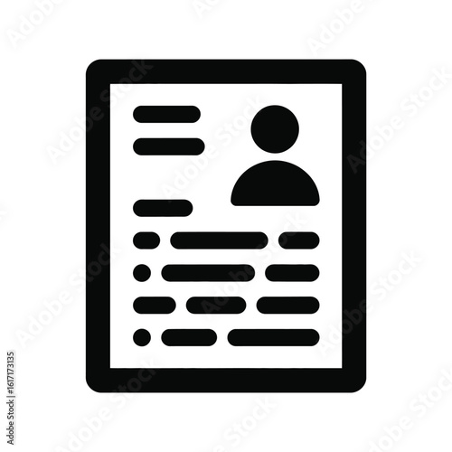 Simple icon of a resume or curriculum vitae document