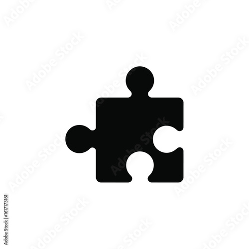 Single black puzzle piece icon on white background