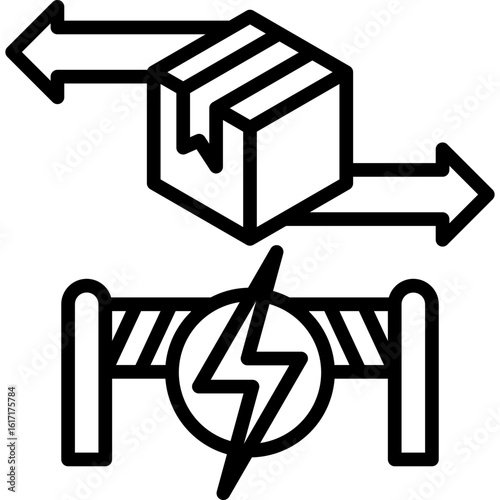 Trade Barrier line icon