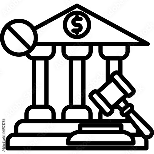 Sanctioned Bank line icon