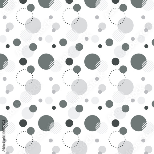This is a cute illustration pattern material with a polka dot background. It is swatch compatible and monochrome. / 水玉模様のかわいいイラストパターン素材 背景装飾 スウォッチ対応 モノクロ