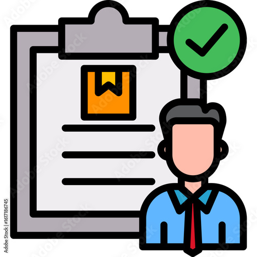 Customs Control lineal color icon