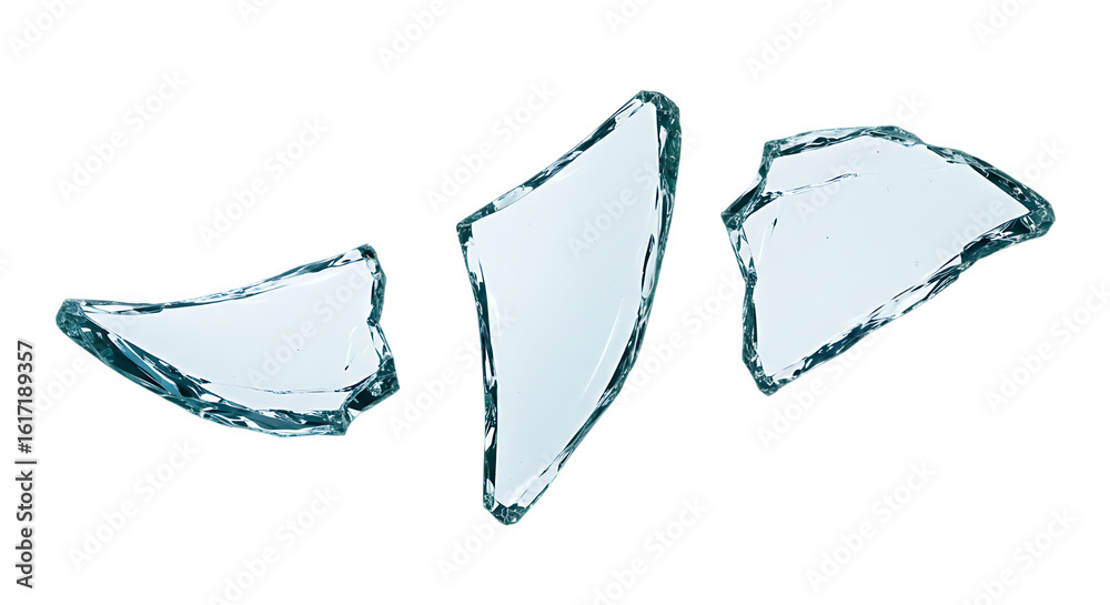 Fototapeta premium Shattered Glass Pieces Isolated on Black