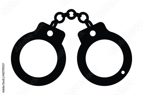 handcuff silhouette vector, handcuff icon vector illustration