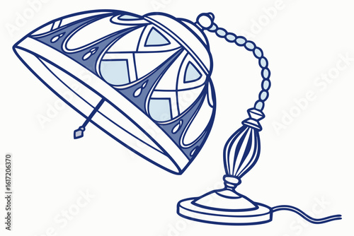 Decorative Blue and White Table Lamp.