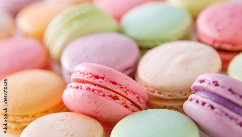 Assorted French Macarons Close-Up Assorted French Macarons Close-Up