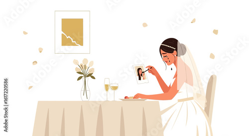 Bride Alone At Her Wedding Tears A Photo Of Another Woman