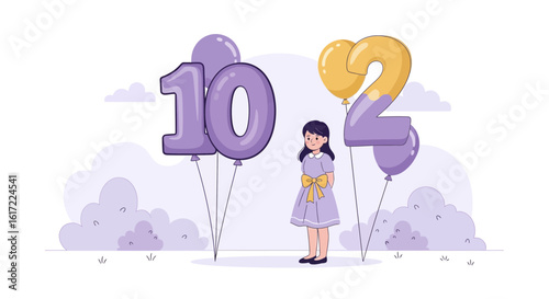 Celebrating Sweet Twelve Milestone Anniversary Birthday With Number Balloons