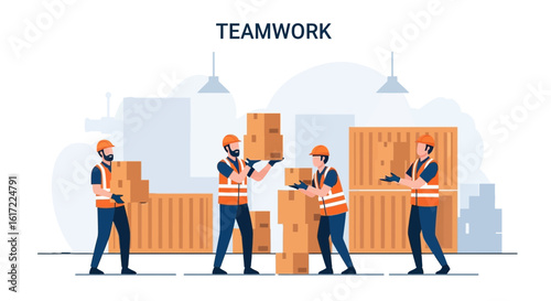 Effective Logistics Teamwork In An Industrial Setting Illustrative Design