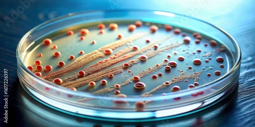 Microscopic View of Escherichia Coli Bacteria in Petri Dish, cellular structure, pathogen