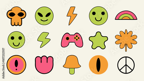 Charming hand drawn doodle collection featuring a variety of unique and stylish icons for creative projects and graphic design applications