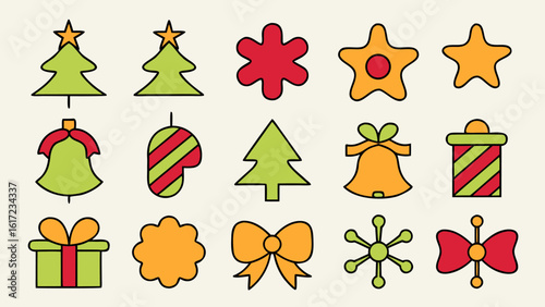 Charming hand drawn merry christmas vintage card collection featuring festive elements and classic holiday greetings in a retro style