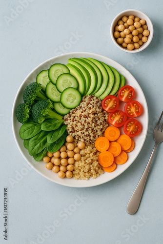 Alimentação saudável (flat lay minimalista)