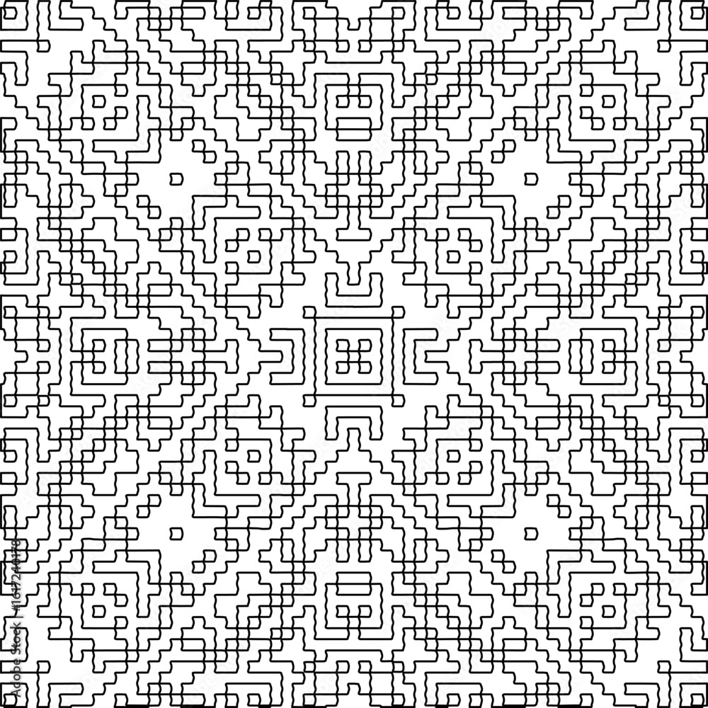 Texture with figures from lines.Abstract background. Black and white color. Repeat pattern. Element design for web page, textures, cover, fabric, textile, card, poster. Repeating design. Texture with figures from lines.Abstract background. Black and white color. Repeat pattern. Element design for web page, textures, cover, fabric, textile, card, poster. Repeating design.