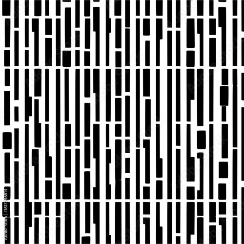 Monochrome abstract pattern of vertical and horizontal black bars on a white background design element