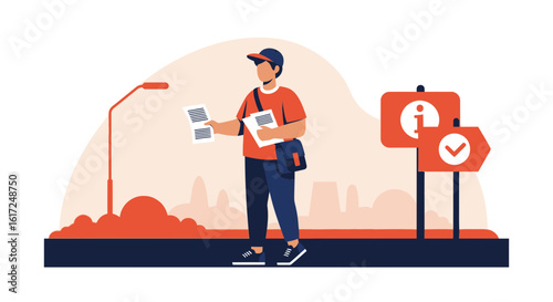 Information Dissemination Volunteer Promotes Awareness Through Handout Leaflets