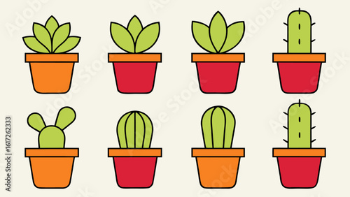 Charming collection of potted houseplants arranged for home and office environments showcasing vibrant greenery and decorative pots for interior design