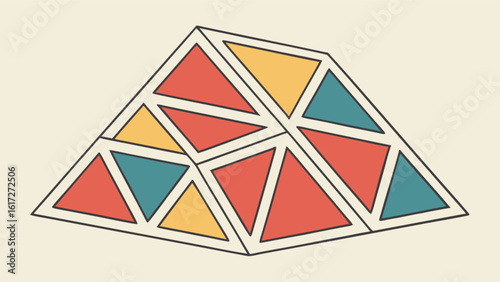 A colorful triangular puzzle is displayed on a white background