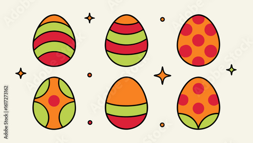 Charming collection of vibrant lifelike three dimensional easter eggs presented in a delightful arrangement perfect for spring celebrations and festive designs