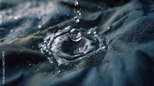 Water droplet impacting fabric