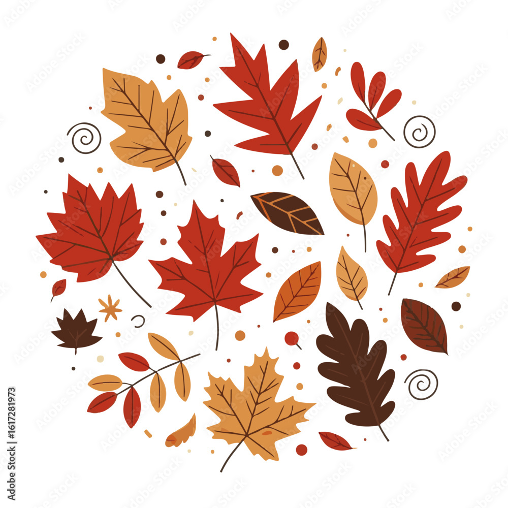 Obraz premium Brown Autumn Leaf Vector Illustration