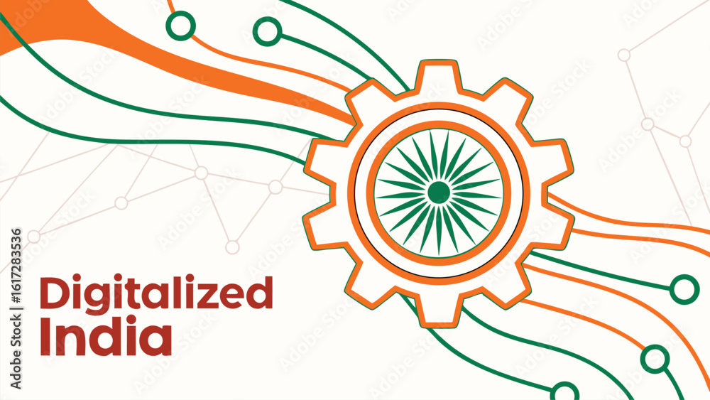 Fototapeta premium Digital india technology graphic