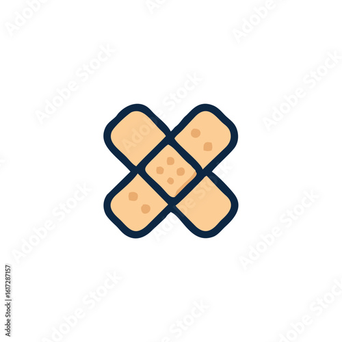 Medical Bandage Cross Vector Icon