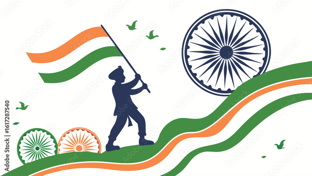 Fototapeta premium Independence day graphic illustration