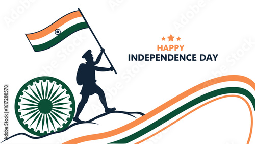 Indian independence day commemoration illustration