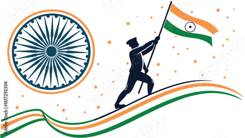 National pride flag carrier illustration