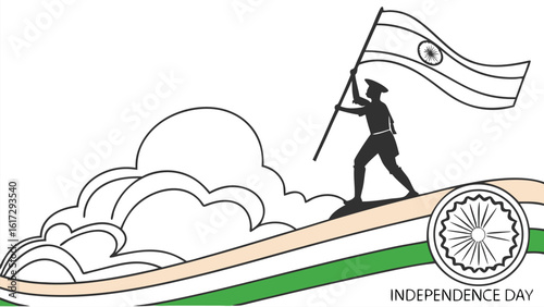Silhouette flag bearer national pride