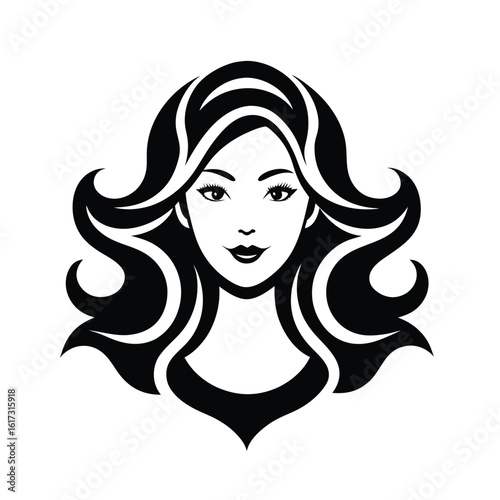 Elegant woman face with beautiful hair isolated on white background, a portrait of beauty and style, perfect for fashion and cosmetic designs, showcasing glamour and attractive look