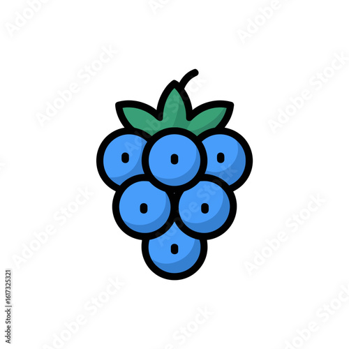 Blueberry cluster icon isolated on white background