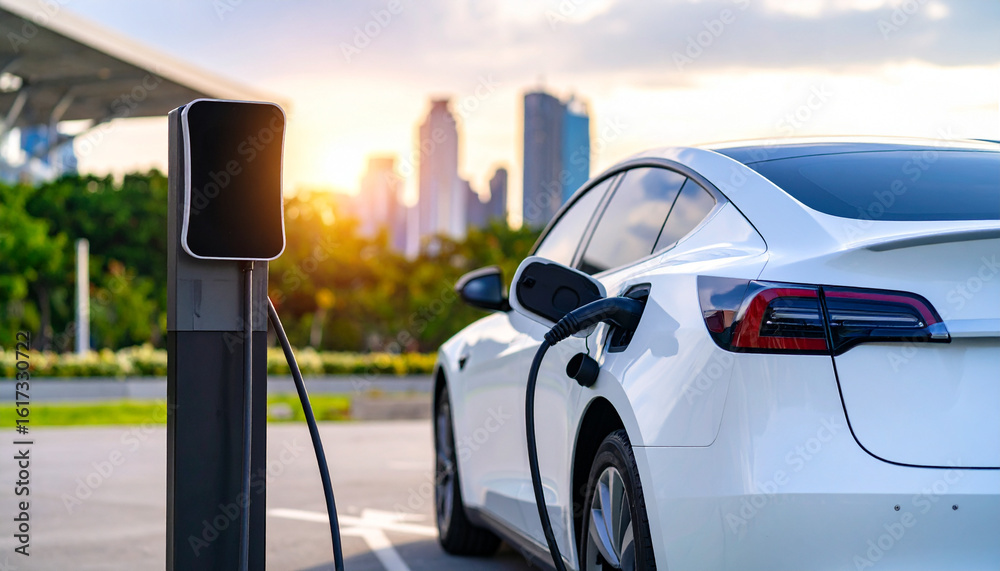 Fototapeta premium electric car charging station