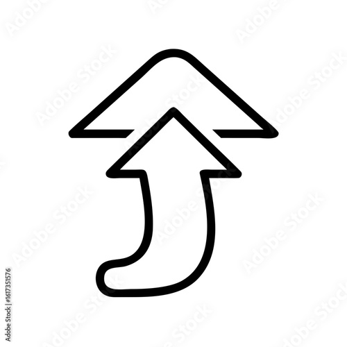 Scroll up arrow vector icon for web page navigation and UI design, Scroll up arrow vector icon, Upward navigation arrow graphic, Scroll to top button symbol, UI scroll up pointer

