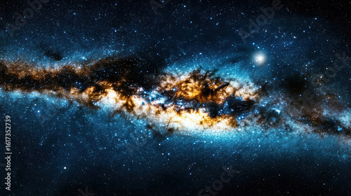 Stunning galaxy with vibrant colors and starry background evokes sense of wonder and exploration
