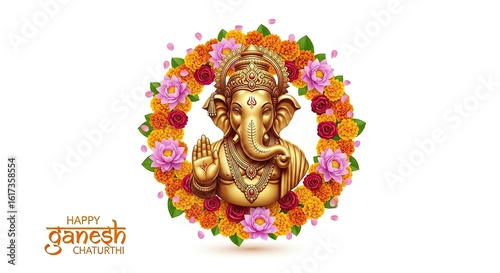 illustration of Lord Ganpati for Ganesh Chaturthi festival of India, Ganesh chaturthi for greeting,card, poster background.