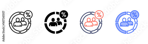 Demographic icon set multiple style collection