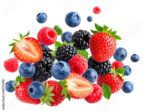Colorful assortment of fresh berries