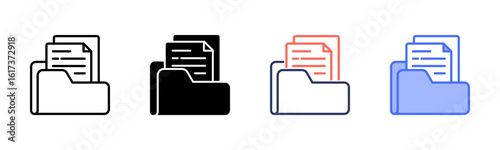 Repository icon set multiple style collection